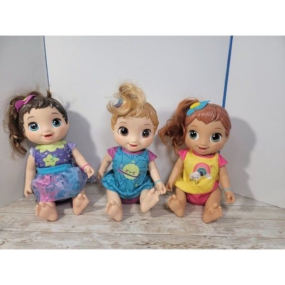 Lot of 3 Working Baby Alive Dreamy Merry Meadow Shining Skylar Dolls - Picture 1 of 11
